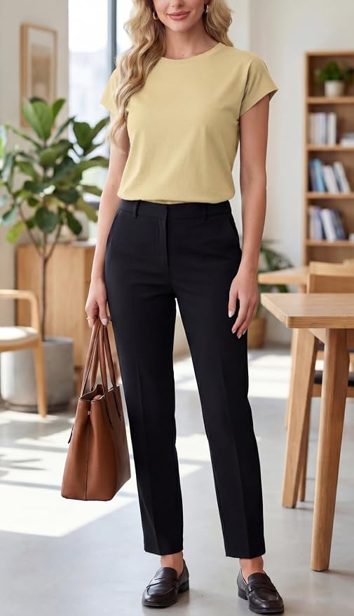 GRECERELLE Womens Summer Tops Cap Sleeve Crew Neck Basic T-Shirt | Everyday Casual Wear, Layering Friendly, Wrinkle-Resistant, Business Casual Ready, Lightweight & Packable, Capsule Wardrobe