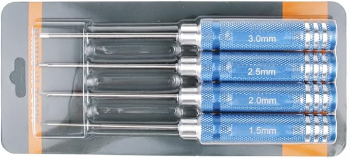 Allen Hex Screwdrivers Key Driver Tool Set T10059 1.5mm 2mm 2.5mm 3mm M1.5 M2 M2.5 M3 Aluminum Handle HSP 4PCS