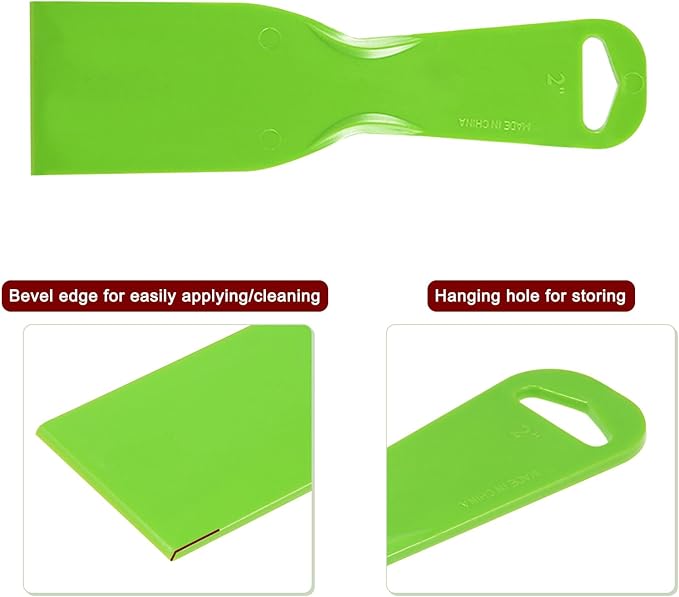 HARFINGTON 10pcs Putty Scraper 2" Width 3mm Thin Flexible Plastic Putty Knives for Taping Drywall Spreading Painting Wall Scratching