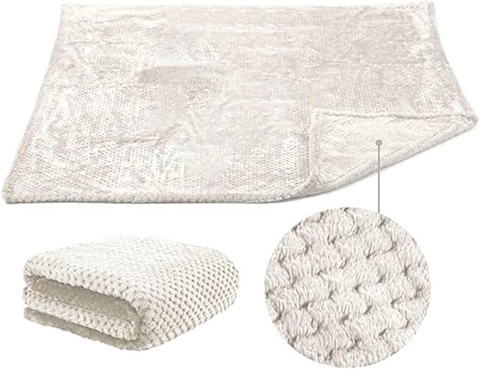 Pet Blanket Warm Soft Dog Blankets Washable Cat Throw Blankets Sofa Bed Couch Furniture Protector Cover for Small Medium Large Dogs Cats, White, 16" x 24"