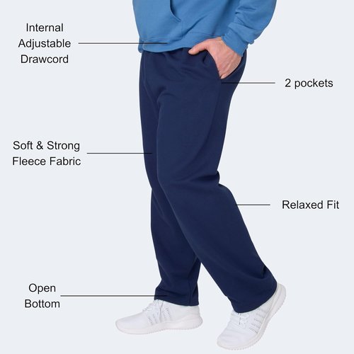 Hanes Men's EcoSmart Sweatpants - Comfortable Athletic Lounge Pants with Pockets | Fleece Fabric