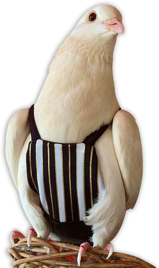 Bev's Bird Boutique Regular Flyper Adjustable Bird Diaper | Reusable, Washable Cloth | Comfort Fit for Parrot, Cockatiels, & Other Small Birds | Fashionable Avian Accessories, Regal, Size 9.5