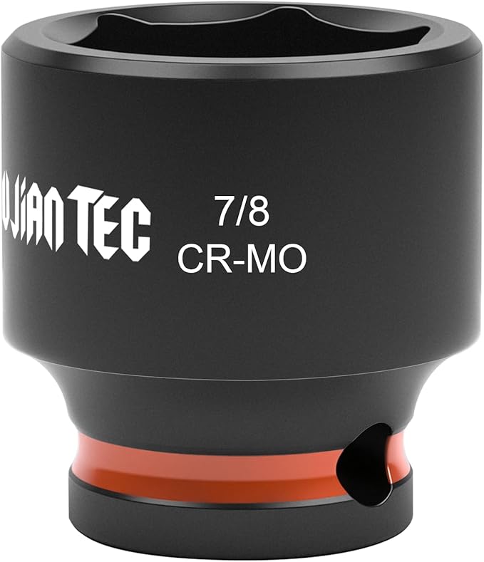 6-Point Shallow Impact Socket, 3/8-Inch Drive 7/8 Inch Socket, Cr-Mo,Automotive, Truck Maintenance, Heavy Equipment Repair