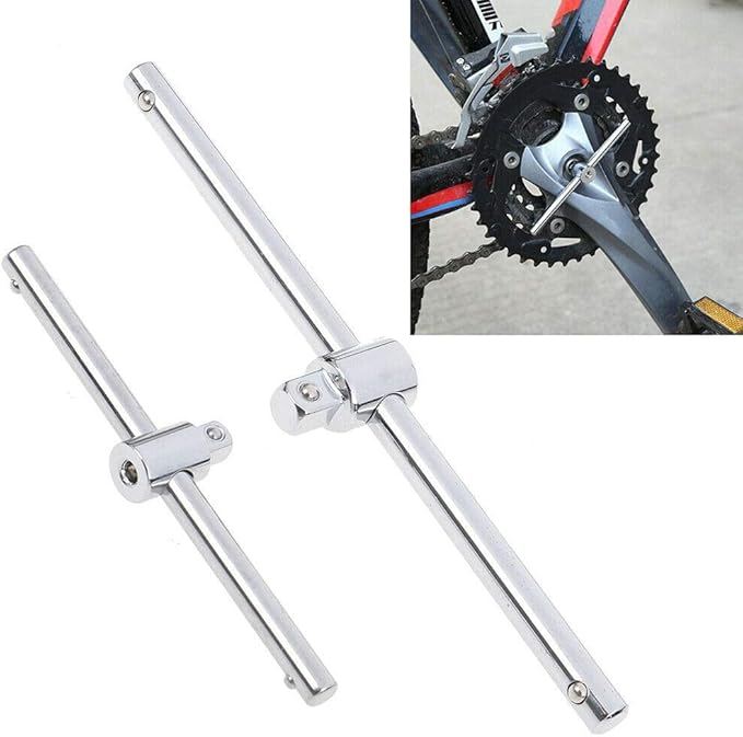 Chiloskit Slide Bar Spanner Extension,Crv Material 1/4" 3/8" 1/2" Slide Drive Socket Wrench Extension Sliding T Bar Auto Repair Tools Sleeve (1/4)