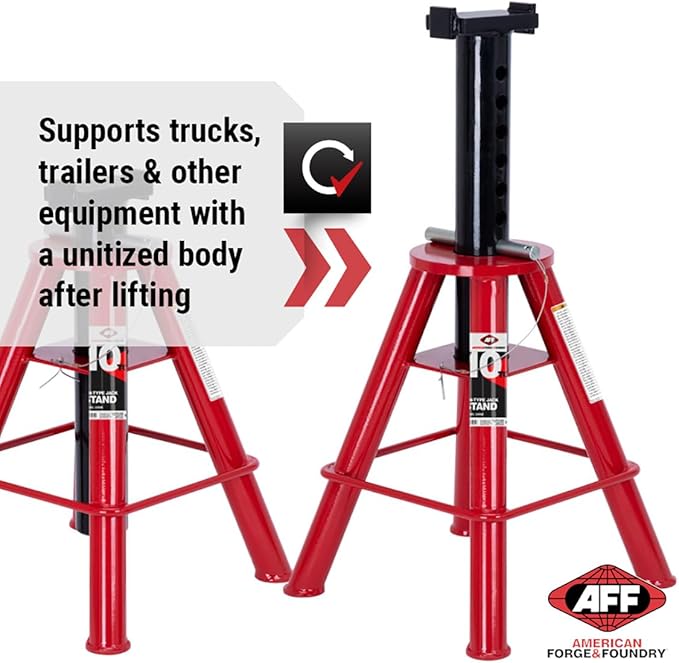 AFF 10 Ton Jack Stand Set - Heavy Duty Jack Stands for Trucks & Equipment - (Available in 2 Heights)
