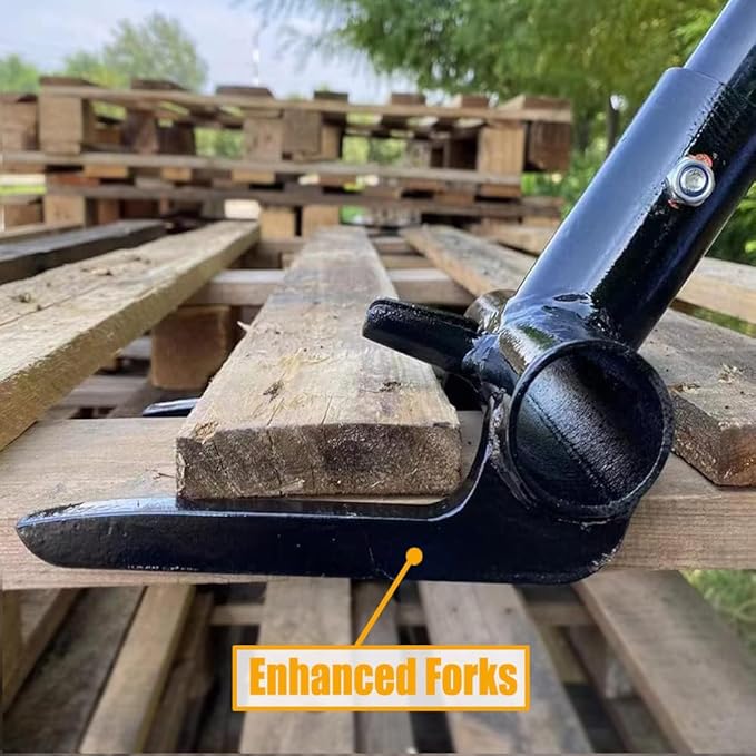 Pallet Buster Head Only, Heavy Duty Steel Tool for Wooden Pallet Removal, Industrial Breaker with Nail Puller for Removing or Tearing Down Woods, Black