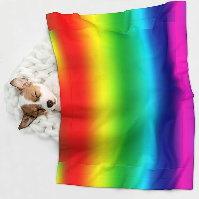Reversible Plush Dot Pet Blanket for Dogs and Cats, Colorful, Ultra Soft Two Sided Design with Warm Fuzzy Side and Smooth Side for Comfort