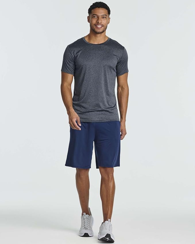 5 Pack Men's Dry Fit Short Sleeve T-Shirt Gym Workout Athletic Running Tee | Cooling, Moisture-Wicking, Crew Neck, Quick-Dry, Breathable, Active, Exercise, Fitness, Basketball, Cycling, Hiking, Tennis