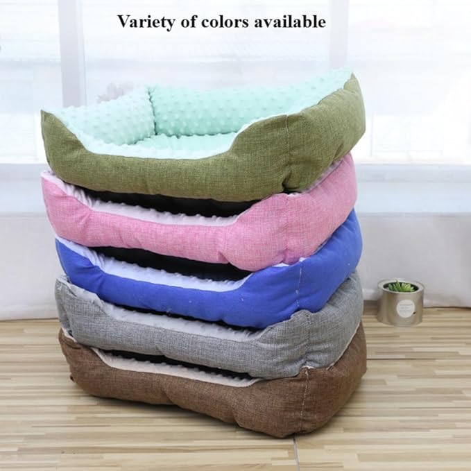 Large Dog Bed with Non-Slip Bottom, Waterproof Orthopedic Cushion, Machine Washable Rectangle Pet Mat - Thick Cozy Bed for Big Dogs(23.62''X5.51''X17.72'',Pink)