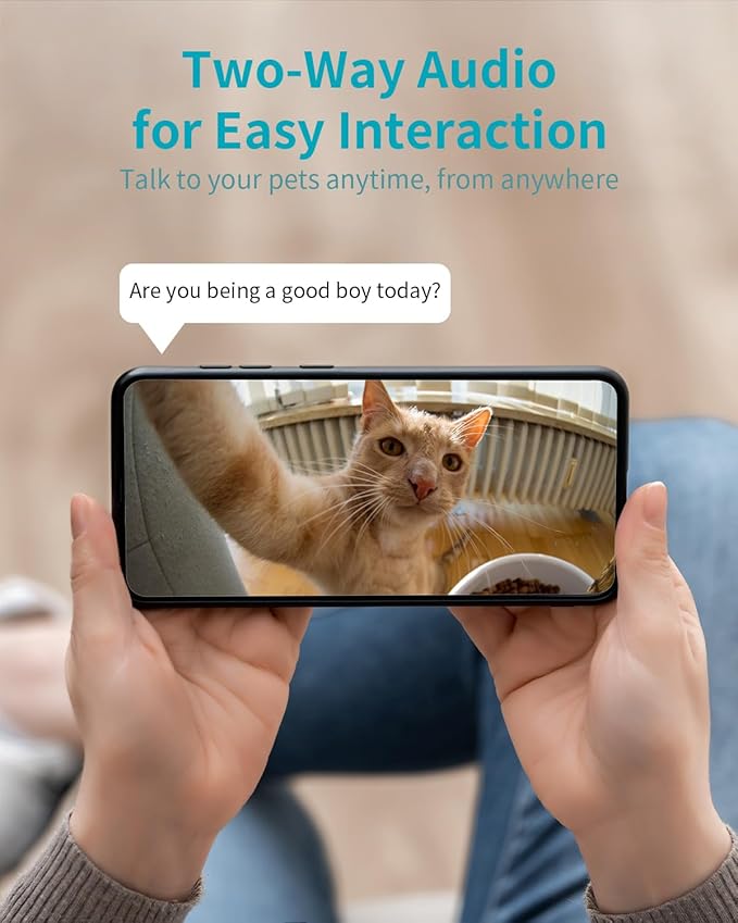 VIMTAG 8MP UHD Pan/Tilt Indoor Camera for Pet/Dog/Cat/Baby/Nanny, Security Camera for Home/Room with Phone App, 5G/2.4G WiFi, Night Vision, 2-Way Audio, Motion Tracking, AI Detection, Works w/Alexa