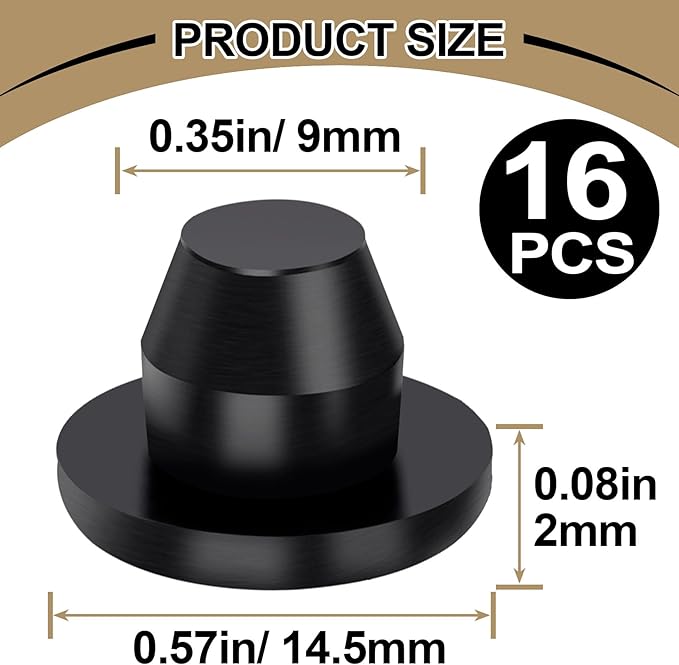 16pcs Hydraulic Jack Oil Filler Plug, Conical Floor Jack Plug, Universal Bottle Jack Accessories, Flat Head Rubber Jack Filler Bung for Oil Reservoir Filler Hole