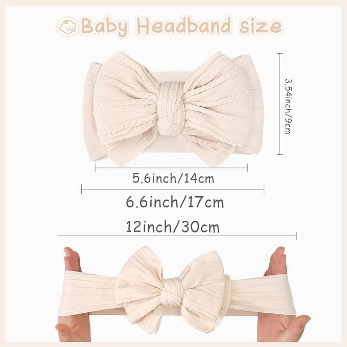 CÉLLOT 6 Pcs Baby Bows Headbands Nylon Hairbands Baby Girl Bows Hair Accessories for Newborn Infant Toddler Essentials (Earth Tone)