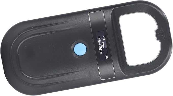 Animal ID Reader, USB Rechargeable Handheld Pet Microchip Scanner with OLED Display and 128 Data Storage for Dog and Cat Identification