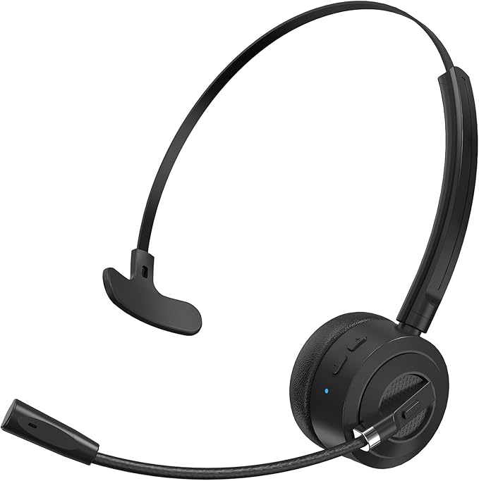 Bluetooth Headset with Microphone, Single Ear Wireless Headset for Cell Phones