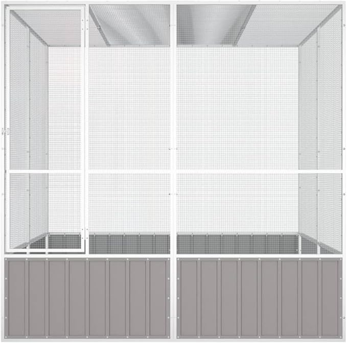 Large Flight King Bird Cage, Steel Bird Cage Flight Cage for Cockatiels African Parakeets Green Cheek Conures Pigeons Parrot, Gray 84.1"x85.6"x83.3",-971