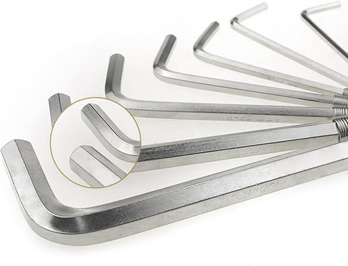 Utoolmart Hex Key Set, 8 in 1 Metric L Shape Hexagon Head Wrench with Ring for Repair Tool (Silver Tone)