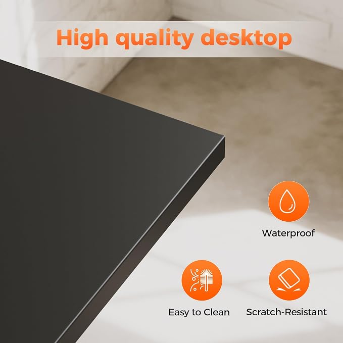 Mericonia 32x20 Inch Computer Desk, 0.6" Thick Small Office Table | Modern Simple Style, Small Study & Writing Table for Home Bedroom Work, Black