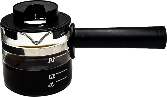 4 Cup Espresso Glass Coffee Pot Replacement-Espresso Accessories | Espresso Accessories，Compatible with IMUSA, Hamilton Beach, Mr.Coffee, Breville, UNIVEN Espresso Machine,Black handle