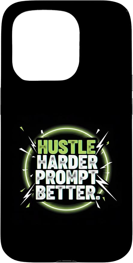 Hustle Harder Prompt Better AI Artificial Intelligence Case for iPhone 15 Pro