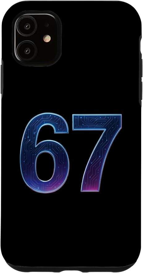 67 Meme Ai Quantum Number 67th Six Seven Tech Digital Future Case for iPhone 11