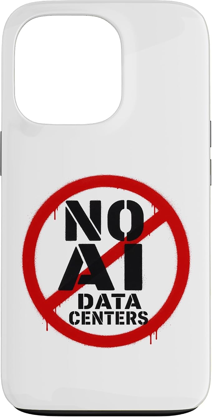 No AI Data Centers ��� Simple Minimal Spray Paint Style Text Case for iPhone 13 Pro