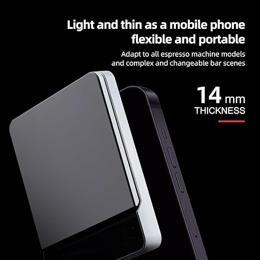 Mini Espresso Scale with Timer, Coffee Scale with Auto Timing, Small Precision Kitchen Digital Coffee Scale, Aluminum Alloy Body, Super Thin, 1200mAh, 2kg/0.1g White