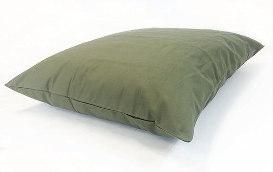 36"x29" Medium Size MicroCushion High Density Memory Foam Soft Poly Fiber Waterproof Pet Pillow Bed with Removable Zippered Tough Strong Green Canvas Cover Case for Small to Medium Dogs