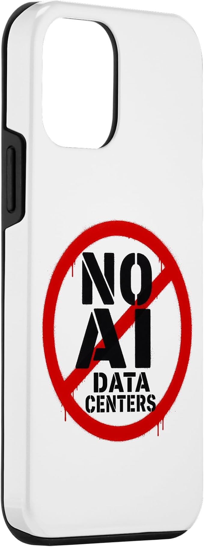 No AI Data Centers ��� Simple Minimal Spray Paint Style Text Case for iPhone 12 mini