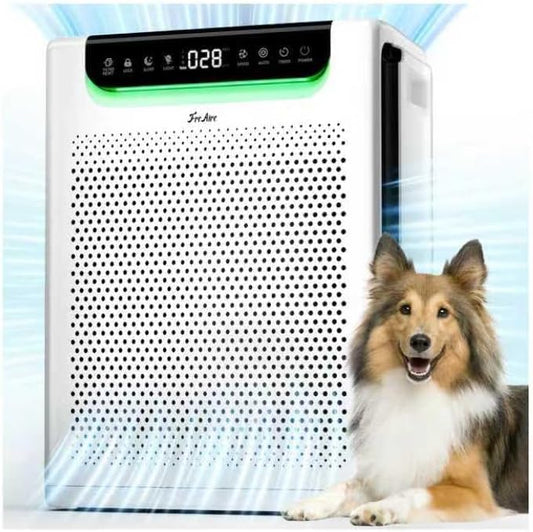 Air Purifiers for Home Large Room, Cover Up to 2600 Ft² with Washable Filters, Powerful Turbo Mode, PM2.5 Air Quality Display, 22dB Sleep Mode, Air Cleaner for Pets Hair, Smoke, Odors, HAP607, White