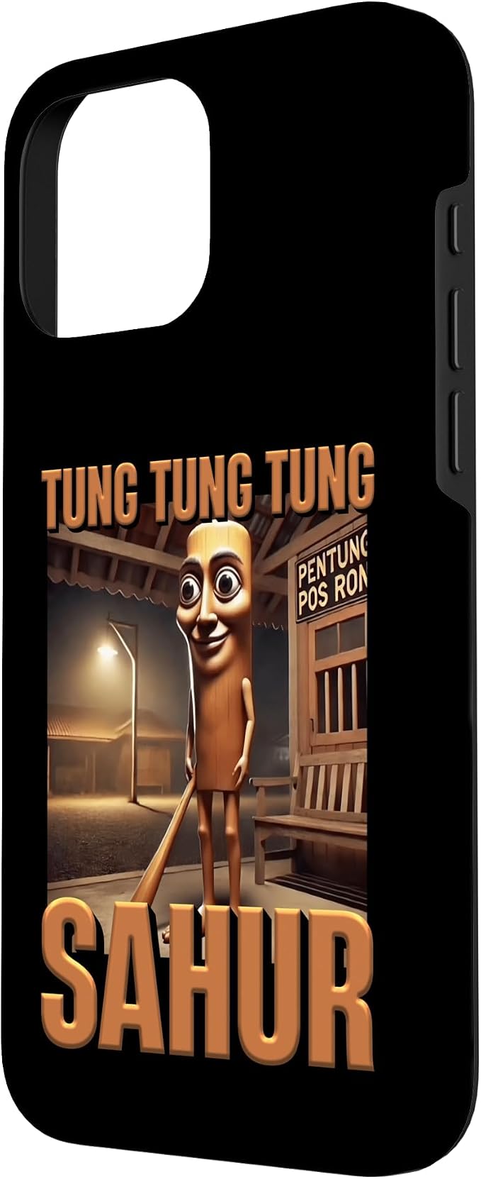 Internet Hilarious Meme AI Character Tung Tung Tung Sahur Case for iPhone 16 Pro Max