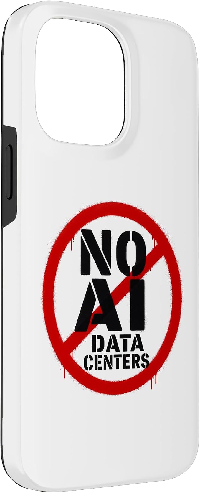 No AI Data Centers ��� Simple Minimal Spray Paint Style Text Case for iPhone 14 Pro Max