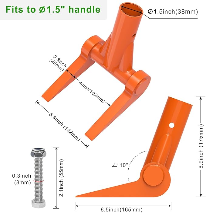 110 Degree Pallet Buster Head - Fully Welded Deck Board Removal Tool for Demolition, Enhanced Deck Wrecker Pry Bar, Wooden Pallet Dismantling Tool (Head Only, No Handle)