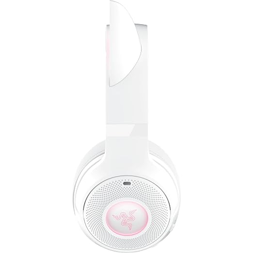 Razer Kraken Kitty V2 BT Wireless RGB Headset, White | Chroma RGB Kitty Ears & Earcups, Bluetooth 5.2, 40 mm Drivers, Noise-cancelling Mics, Lightweight, USB-C, 40 Hr Battery