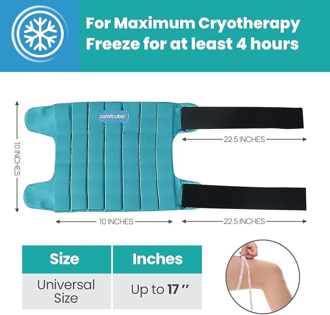 Ice Pack for Knee After Surgery, 2 Hours Long Lasting Cold Pack for Knee Injuries, FSA Eligible, Cold Therapy Flexible Ice Pack for Pain Relief, Swelling, Surgery, ACL, Meniscus Tear