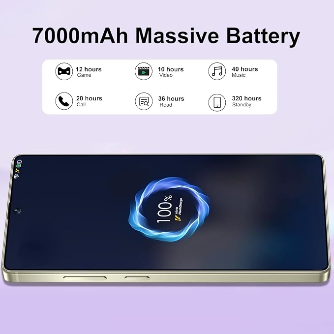 S26 Ultra 5G Unlocked Smartphone,16GB+512GB Cell Phone for Android 15, 6.99" Unlocked Cell Phone, 7000mAh, 68MP+108MP Dual Camera/Dual SIM/Fingerprint Lock/Face���Purple