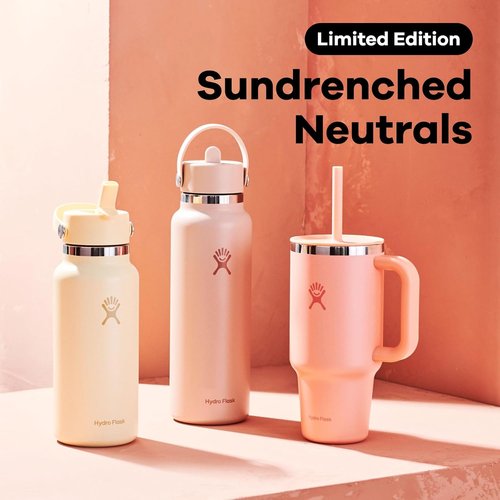 Hydro Flask Travel Tumbler - Insulated Stainless Steel with Handle & Straw | 40 Oz Sunglow