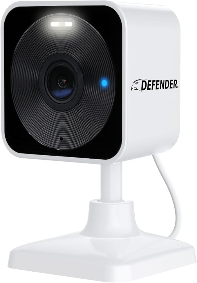 Defender GO 2K AI Powered WiFi Indoor/Outdoor Home, Business, Pet, Baby Security Camera, AI Detection, Dual Band, Spotlight/Siren, Color Night Vision, 2-Way Talk, Works with ClearVu App