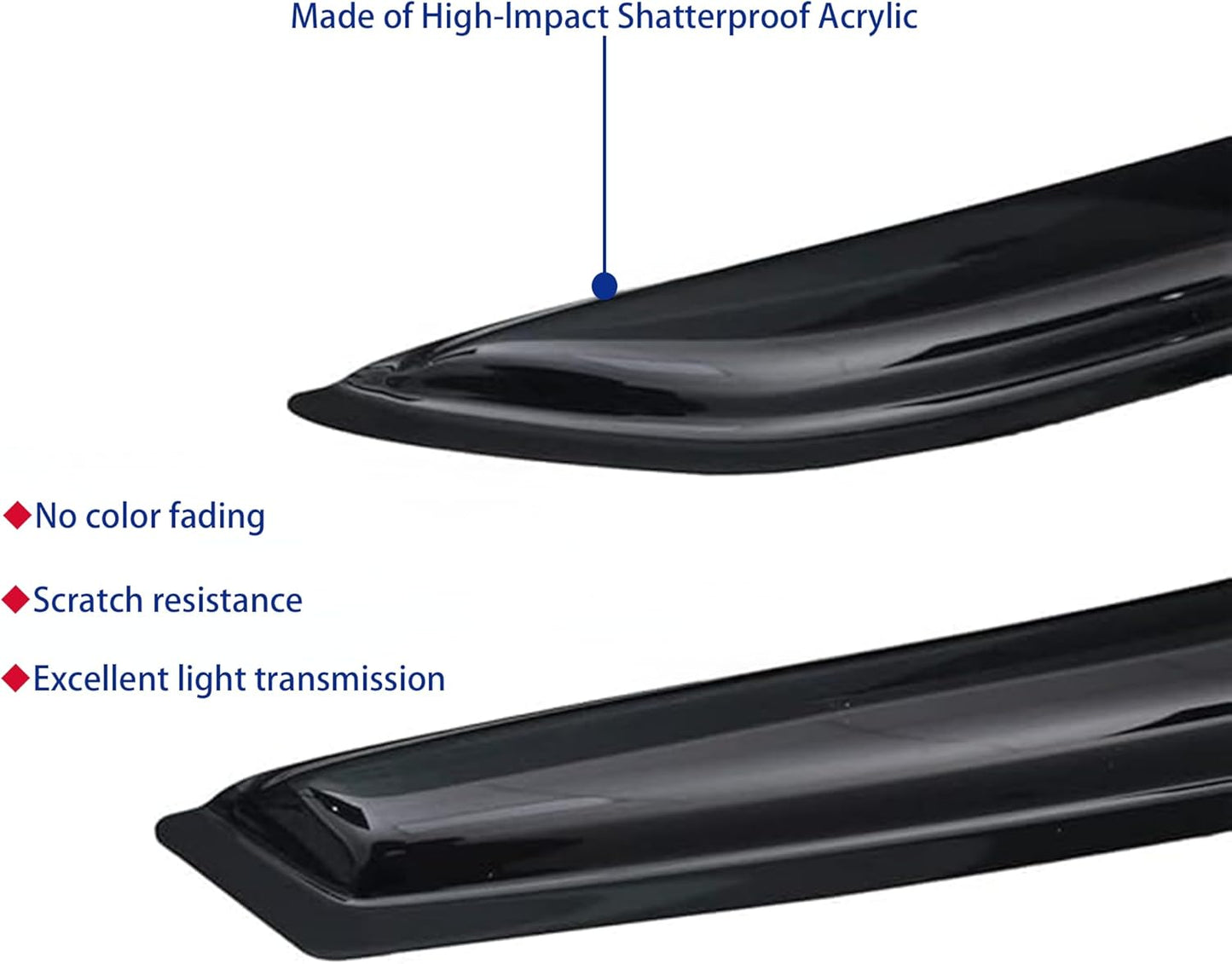 Window Visors Rain Guards fits 2013-2018 Altima, Out-Channel Window Wind Deflectors Vent Shades Accessories, Dark Smoke 4 Pcs, 2014 2015 2016 2017