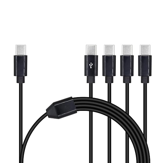 4 in 1 USB Type C Splitter Cable,USB C Male to 4 USB C Male Data Snyc and Charging Cord,USB C Multi Charging Cable for Cell Phones,Tablets and More(1.6FT/0.5M)