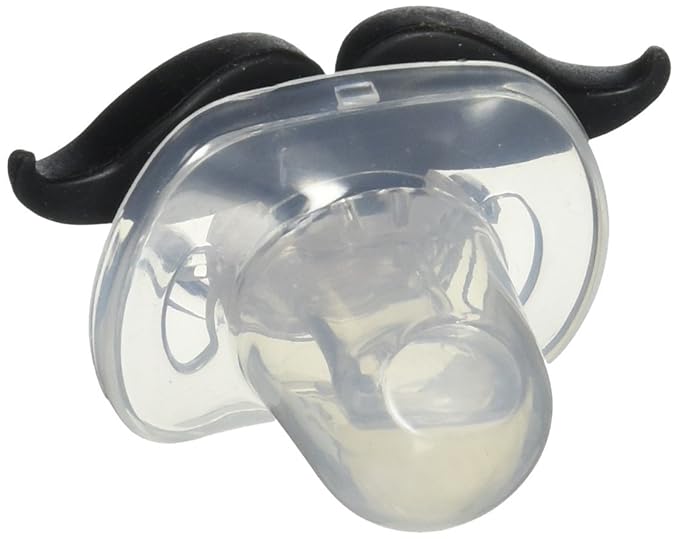 Funny Baby Pacifier Cute Kissable Mustache Pacifier For Babies and Toddlers Unisex - BPA Free Latex Free made With High Quality Silicone - Barber Black - By BabyStache