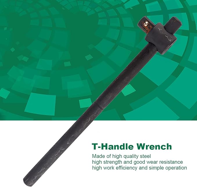 1/2" T-Handle Sliding Wrench Breaker Bar, 9.84 Inch Heavy Duty Steel Drive Socket Hand Tool, Gifts for Men & Dad