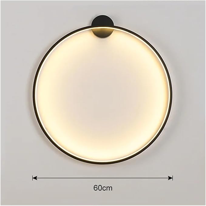Wiring-Free Living Room Sofa Background Wall Decoration - Minimalist Bedroom lamp Ring Art Atmosphere Wall Light,Kitchen Island (Warm 60cm A)