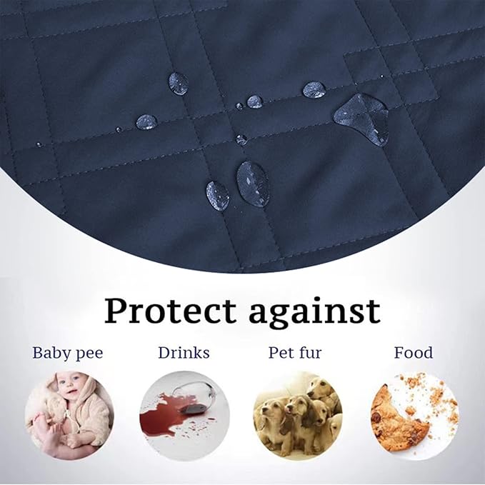 Waterproof Dog Bed Covers for Couch Protection, Water-Resistant Soft Dog Pet Blanket Anti-Slip Dog Blanket for Bed, for Furniture Bed Couch Sofa (Navy Blue,52x82inch)