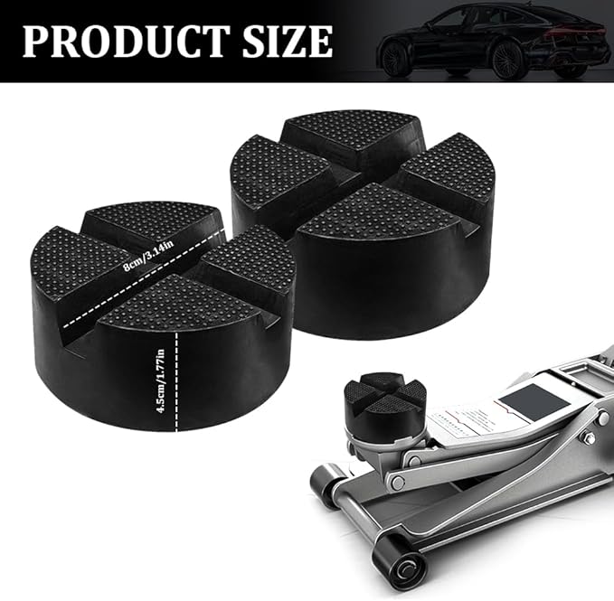 Rubber Cross Slotted Jack Stand Pad, Disk Frame Rail Protector, Anti-Slip Pinch Weld Jack Adapter, Car Lift Jack Puck Pad, Car Lift Protection Tool, Universal Vehicle Repair Tool