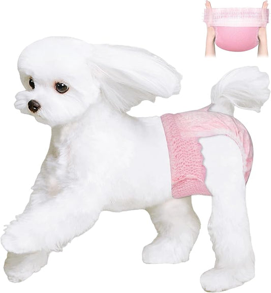 Ambreview Disposable Dog Diapers Female, Just Pull It Up, Doggie Diapers for Female Dogs, Strong Absorbency | Leak Proof, for Dogs in Heat | Elderly | Disabled, XL 30 PCS