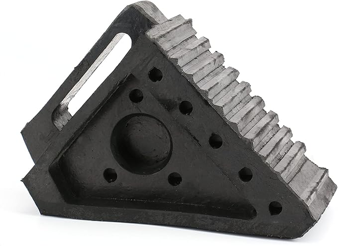 Fasmov 4 Pack Solid Rubber Heavy Duty Wheel Chock, Ergonomic Carry Handles, Premium Chock for Car, Travel Trailers, RV, Truck, and ATV
