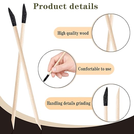 50 Pcs Sanding Sticks, 280 Grit Matchsticks Sanding Twigs, Fine Detailing Sanding Tools for Tight Spaces Plastic Models Wood, 5.4 x 0.2 Inch