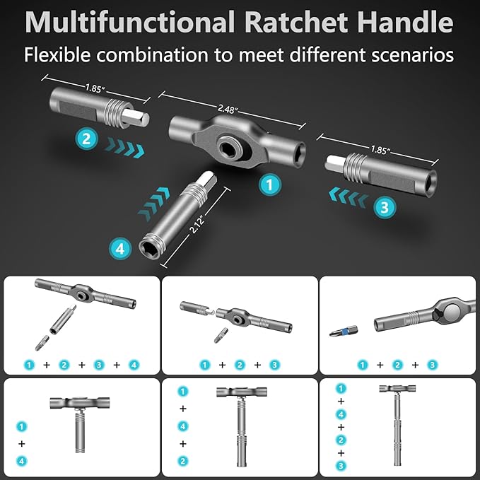 24 in 1 Magnetic Screwdriver Set, DIY Ratchet Screwdriver Set, Multi Bit Magnetic Drive Set with Detachable Ratchet Handle, Portable Compact Repair Tool Kit