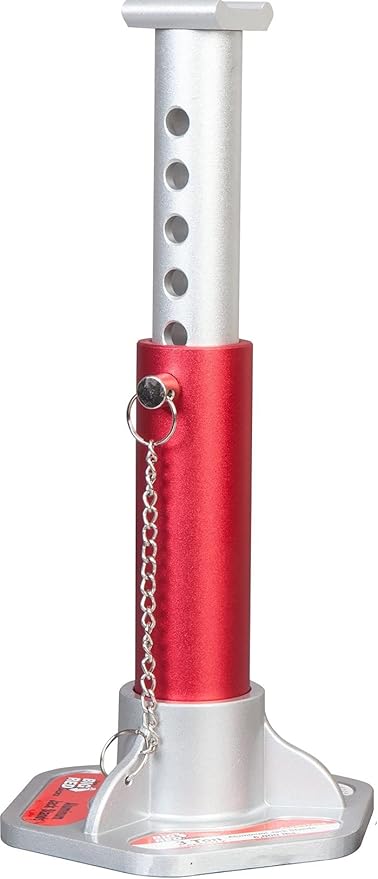 BIG RED T43004 Torin Aluminum Jack Stands with Locking Support Pins: 3 Ton (6,000 lb) Capacity, Red/Silver, 1 Pair