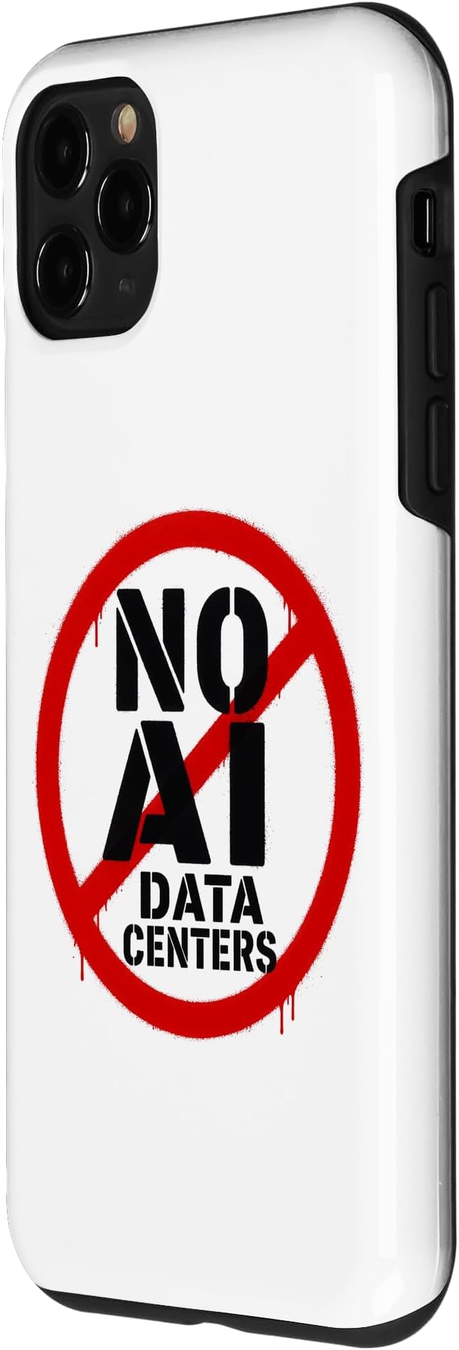 No AI Data Centers ��� Simple Minimal Spray Paint Style Text Case for iPhone 11 Pro